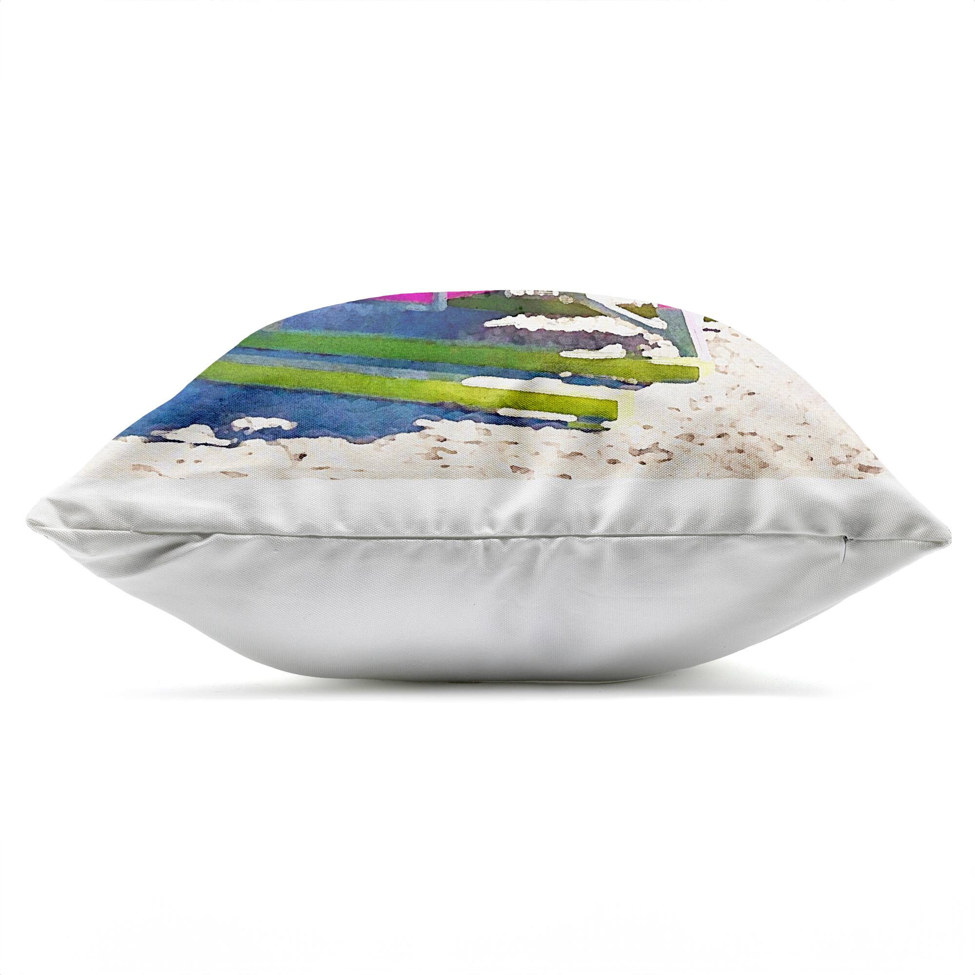 Stupell Industries 18" x 18" Miami Beach Shoreline Outdoor Print Throw Pillow
